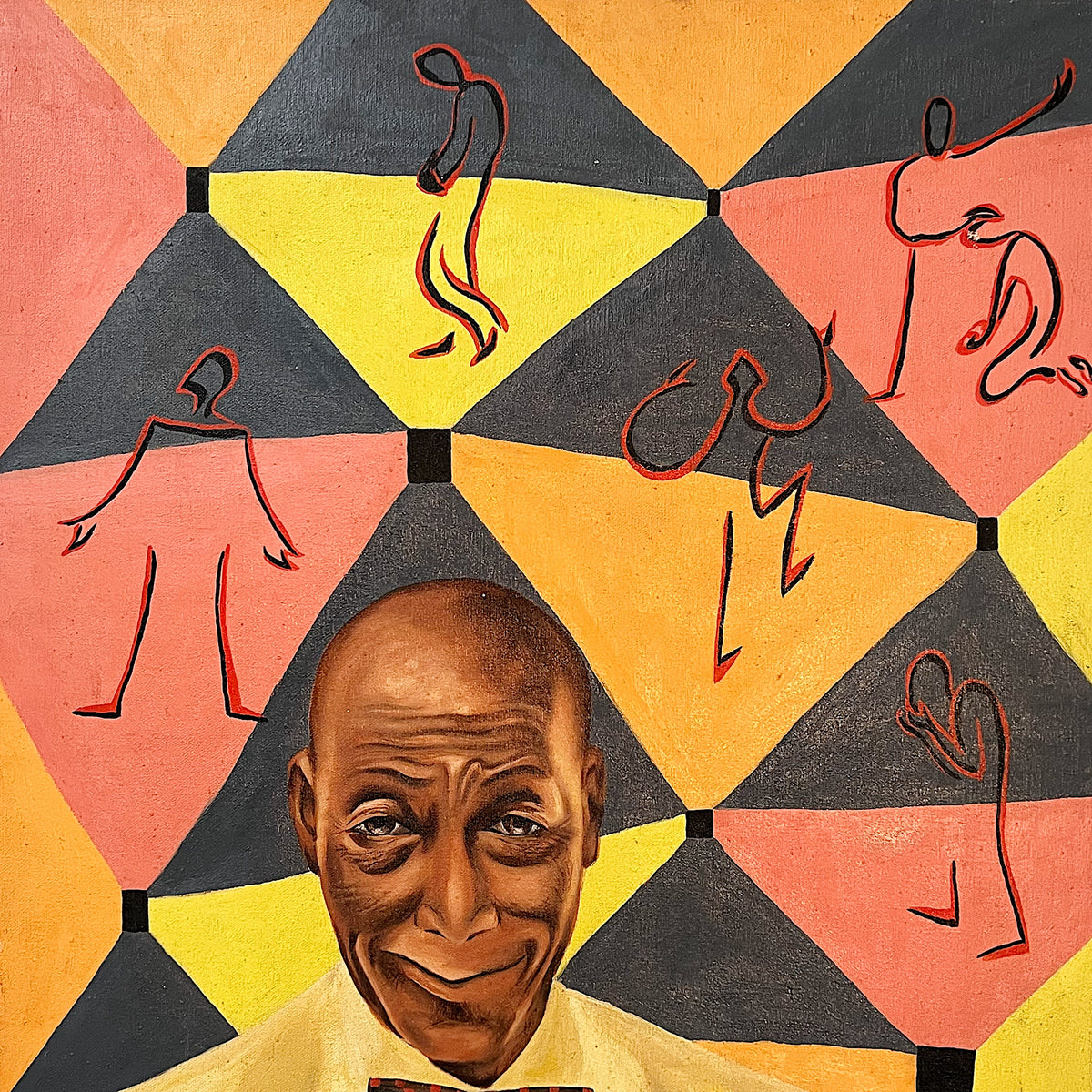 1970s Folk Art Surreal Painting Of African American Man Mad Van Antiques 1970s-folk-art-surreal-painting-of-african-american-man-mad-van-antiques