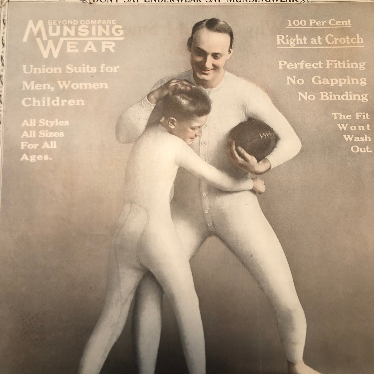 1919 Ad Munsingwear Union Suits Underwear Children Dad - ORIGINAL SEP4