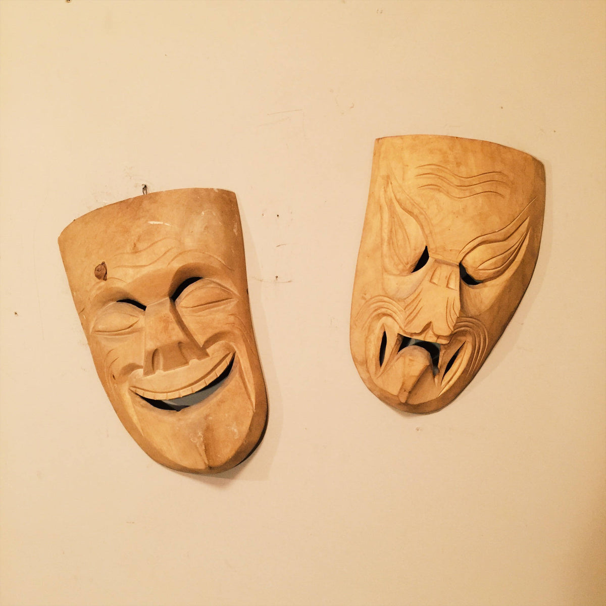 Comedy and Tragedy Wooden Masks – Shea-zor's Lazor