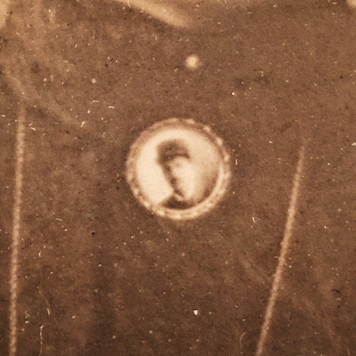 Large Civil War Mourning Photograph with Black Garb and Brooch Mad Van Antiques