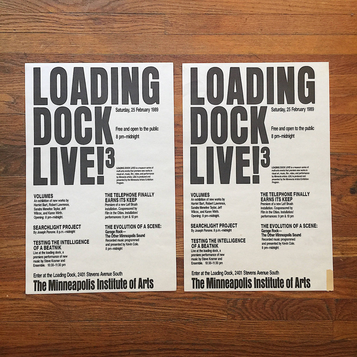 Vintage Loading Dock Live! Posters from the Minneapolis Art Scene 1989