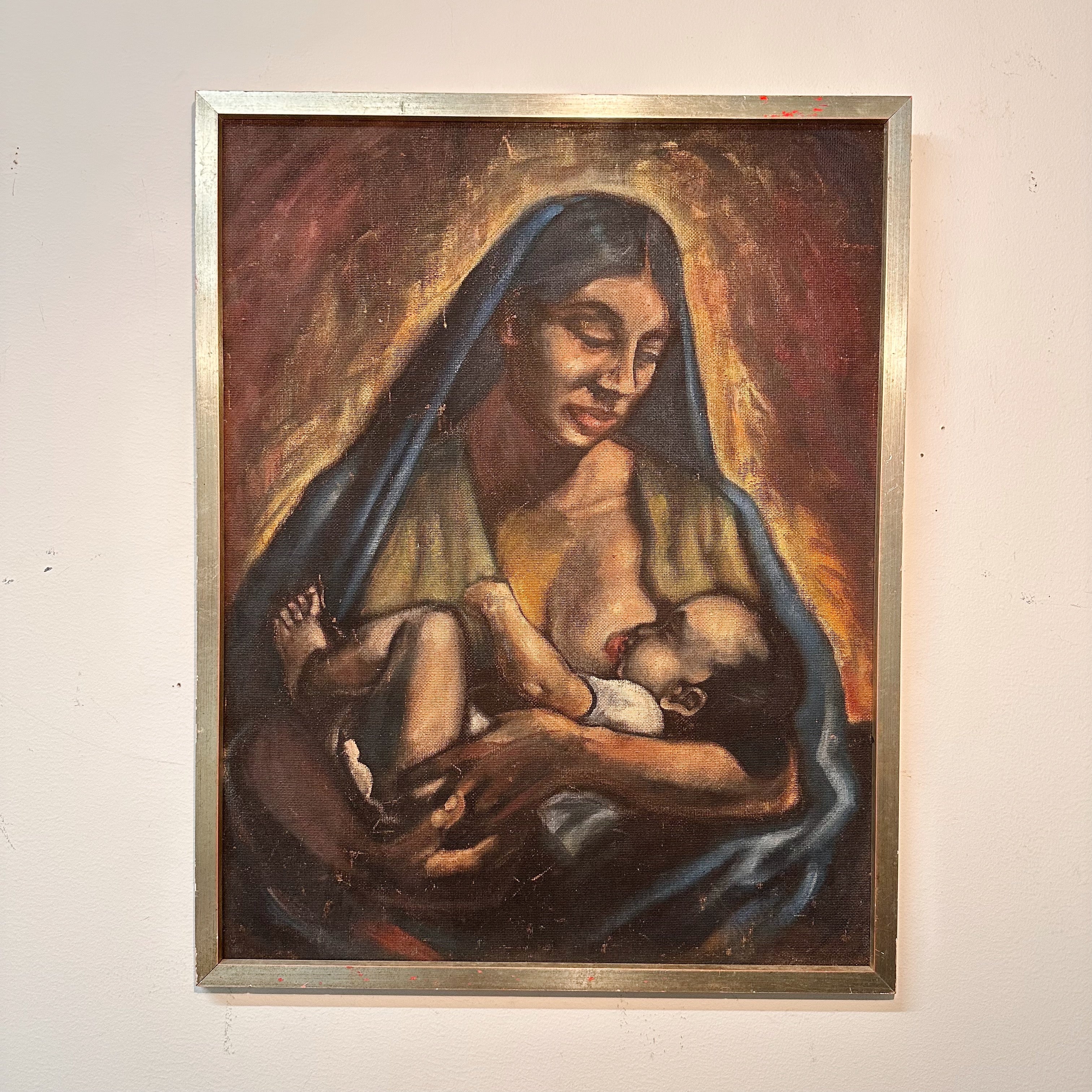1950s Painting of African American Madonna and Child