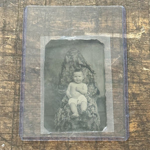 Antique Tintype of Ghost Mother Holding Baby | 1800s