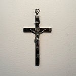 Antique Nickel Crucifix with Skull and Crossbones | German