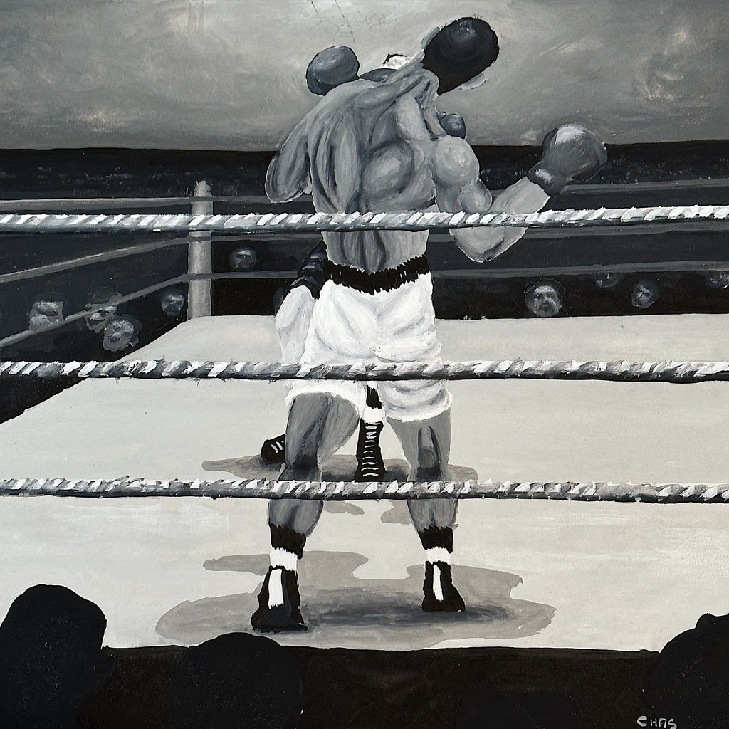 1960s Illustration Painting of Boxing Match | Charles Gould