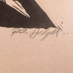 Robert O. Hodgell  Linocut Print titled “In My Opinion”