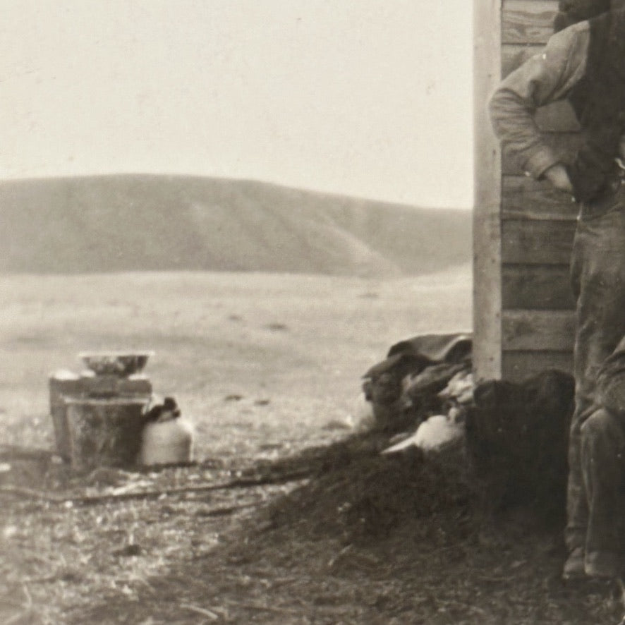 Antique Postcard Set of Workers with Dogs | Denim Workwear