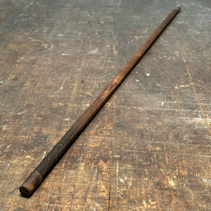 Antique Wrapped Leather Cane with "RIP" Engraving on Silver Handle