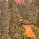 WPA Era Folk Art Painting of Waterfall Landscape | 1934