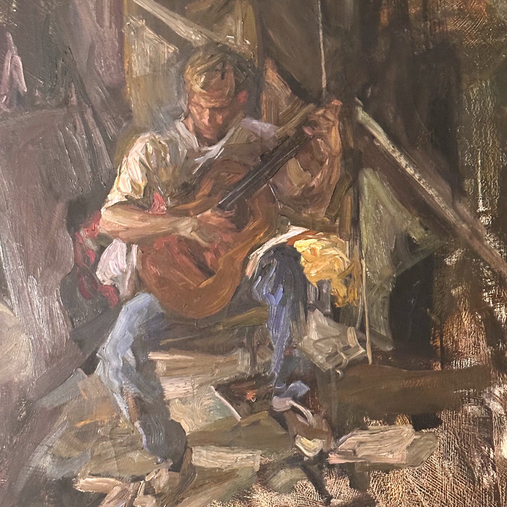 1950s Folk Singer Painting in Denim Workwear | Williams 1958