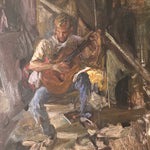 1950s Folk Singer Painting in Denim Workwear | Williams 1958