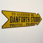 Antique Photography Studio Trade Sign | Early 1900s Maryland Arrow Signs | Photos Frames | Gardiner | Old Gallery Studios | Arrow Directions