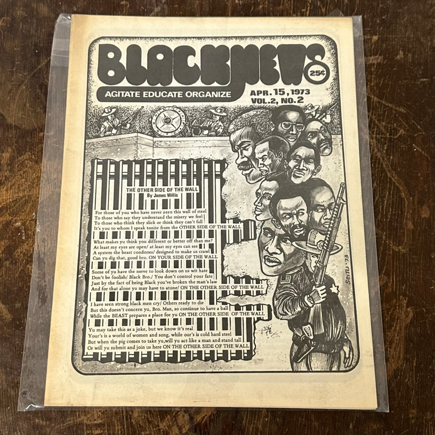 Rare 1970s Black Times Agitate Educate Organize - Counter Culture Newspaper  - April 1973  - Underground Zine - Soul Power African American Black Power