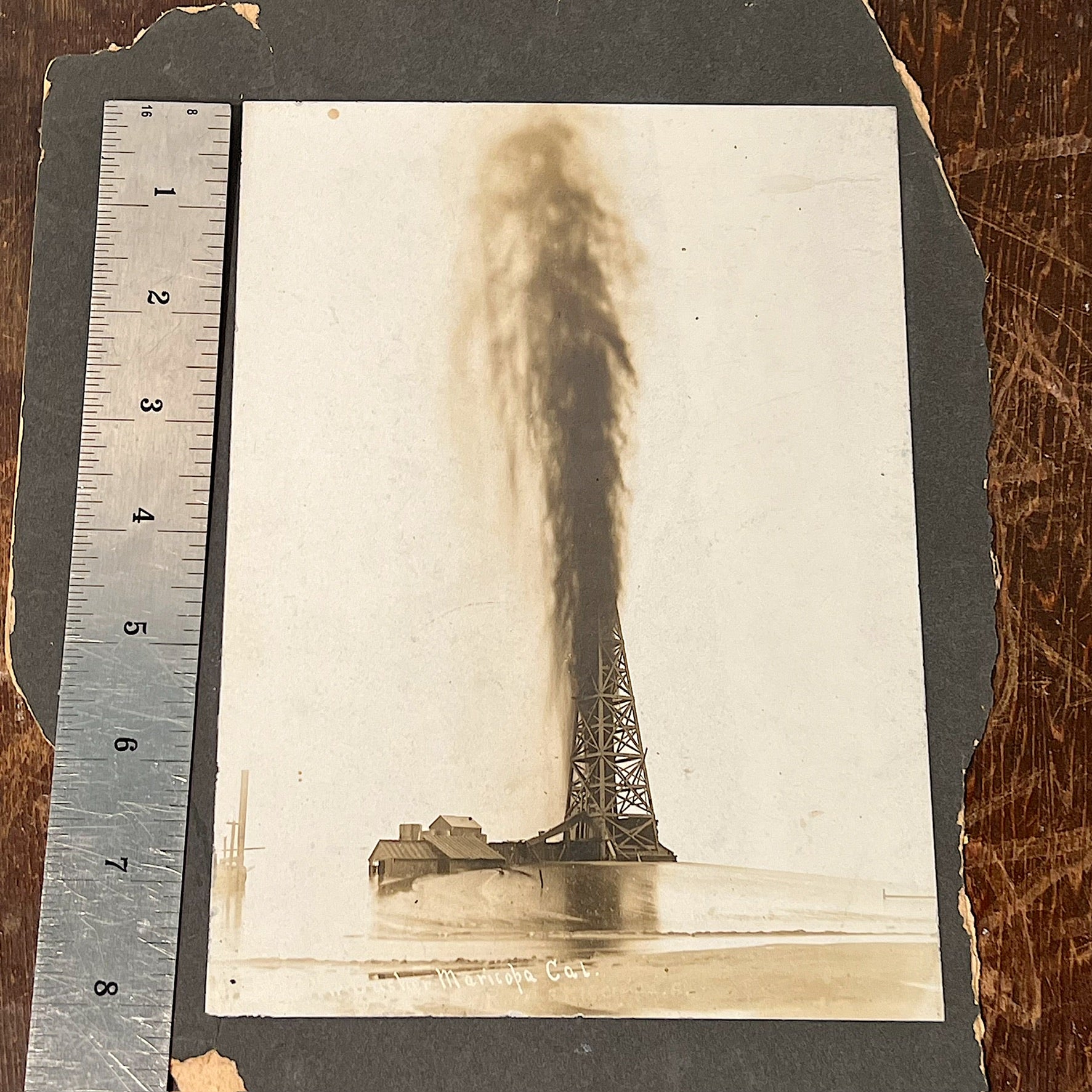 Antique Oil Gusher Photograph from Maricopa California