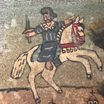 1920s Ex Voto Tin Retablo of Man Avoiding a Soldier Stabbing