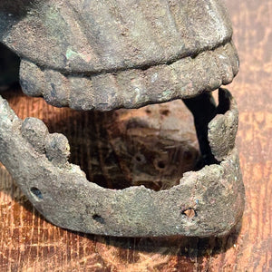 Benin Bronze Skull with Macabre Grin | Early 20th Century