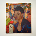 Rare Adelheid Flatau Hirsch Painting of African American Woman from 1964 - 24" x 20" - Chicago Institute of Art - New Bauhaus -