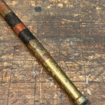 Antique Stacked Leather Cane with Tiger Stripe Handle | 1800s