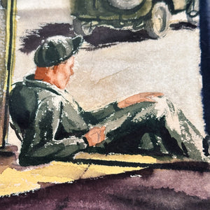 WW2 Painting of Soldier in the Sun | Cleveland Art School
