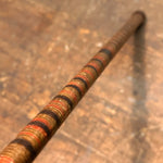 Antique Stacked Leather Cane with Tiger Stripe Handle | 1800s