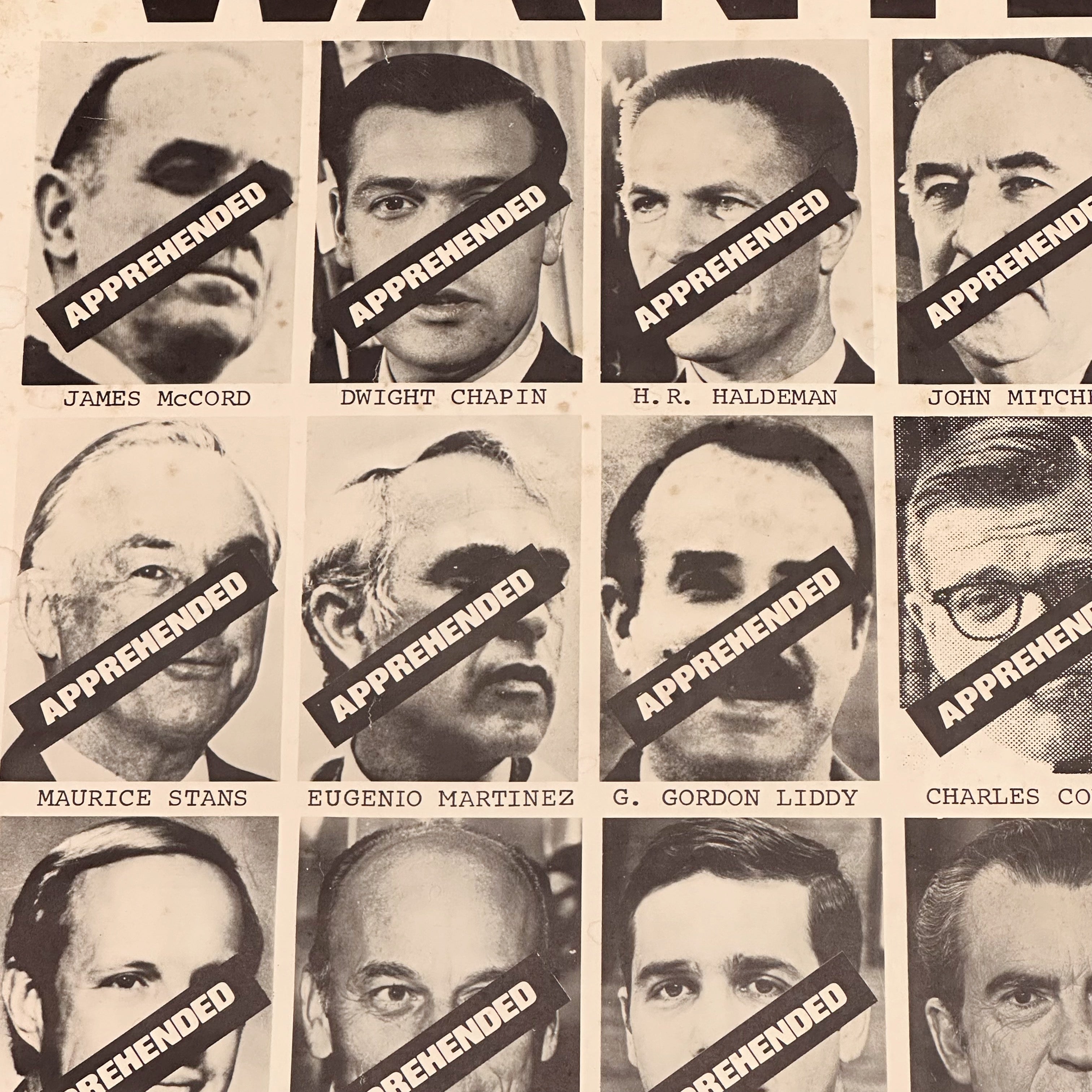 1970s Watergate Wanted Poster with Nixon Accomplices