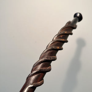 Reserved Antique Zulu Prestige Staff with Triple Twisted Snakes | South Africa