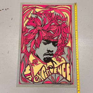 1960s Jimi Hendrix Blacklight Poster titled “Mr Experience” | 1967