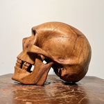 Antique Memento Mori Wood Skull | American Folk Art