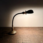 Antique Gooseneck Lamp with Rare Overbuilt Metal Base | 1920s