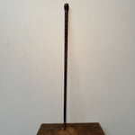 Antique Stacked Leather Cane with Tiger Stripe Handle | 1800s