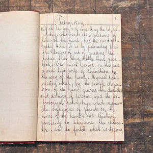 1800s Occult Handwritten Translation of Palmistry Physiognomy Astrology