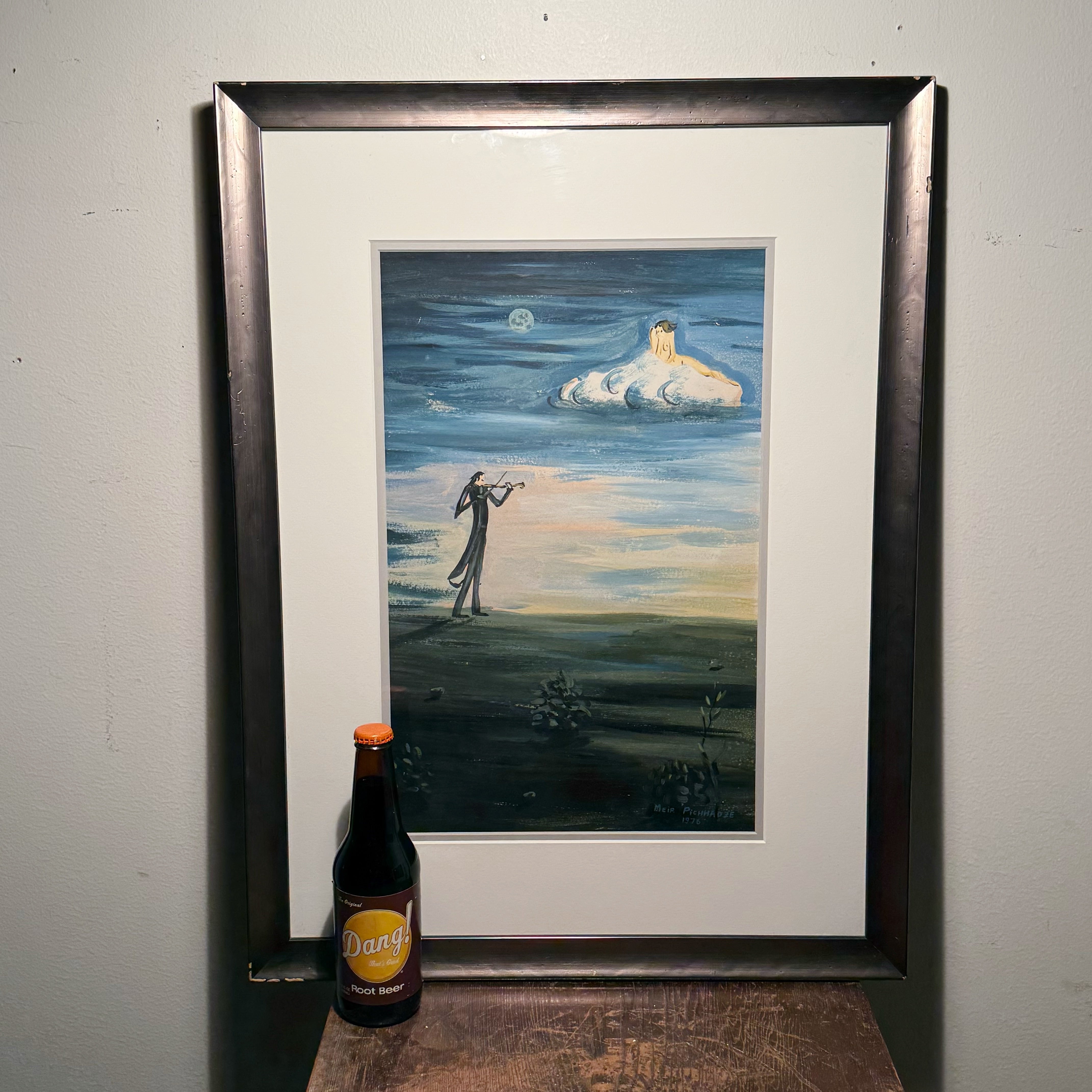 1970s Meir Pichhadze Original Surrealist Painting