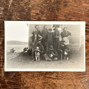 Antique Postcard Set of Workers with Dogs | Denim Workwear