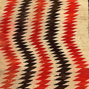 Rare 1920s Navajo Rug with Eye Dazzler Pattern - Antique Southwest Blanket - AS IS - Wall Hanger - 81" x 41" - Zig Zag Color Designs