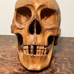 Antique Memento Mori Wood Skull | American Folk Art