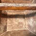 Antique Chinese Wood Grain Basket with Stylized Tulip Carving