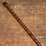 Antique Stacked Leather Cane with Tiger Stripe Handle | 1800s