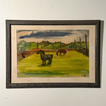 Max Kahn Painting of Horses in a Pasture | 1940 WPA Era