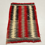 1940s Eye Dazzler Navajo Rug - Red Gray Black White - 41" x 26" - Textile Art - Wall Hanger - Southwestern Decor - Interior Design - AS IS