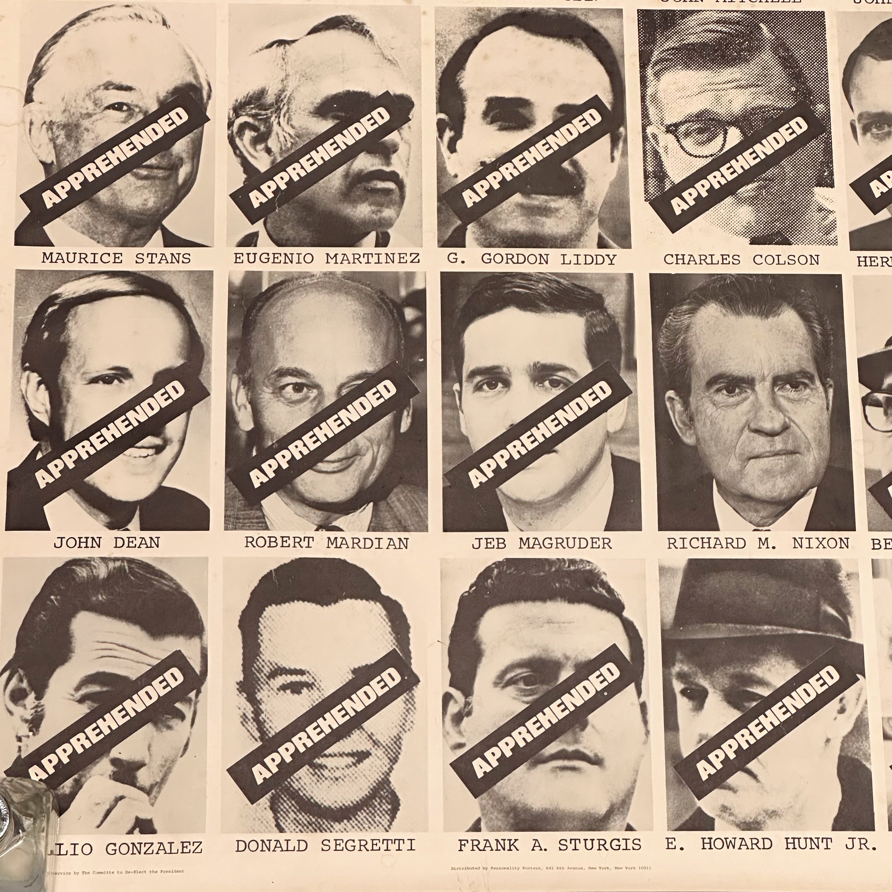1970s Watergate Wanted Poster with Nixon Accomplices