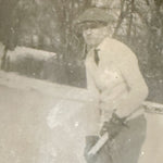 Antique Tintype of Early Ice Hockey Player | Man in Cap & Tie on Rink | Victorian Edwardian Sports Memorabilia | Antique Ferrotype