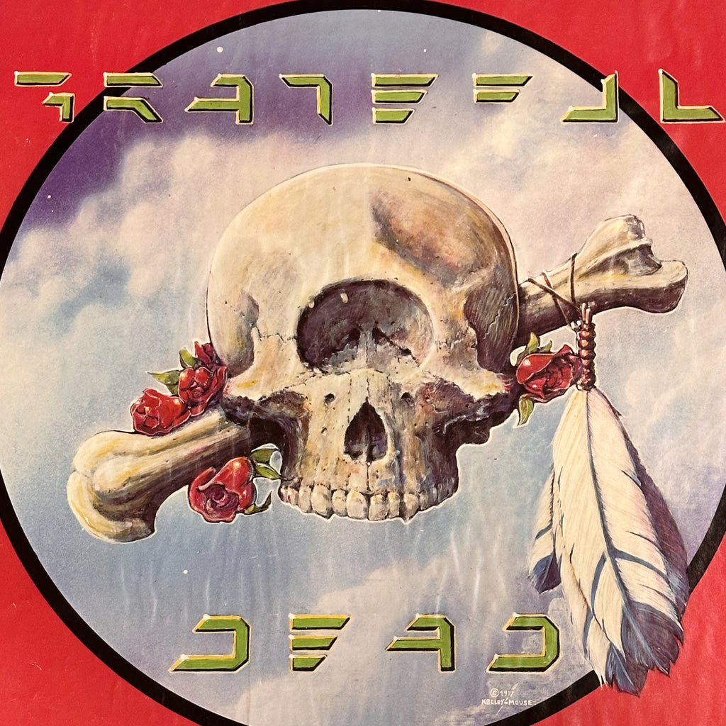 1970s Grateful Dead Poster of Cyclops Skull by Kelly & Mouse - 1977 Promo Terrapin Station - Roses Feathers - 20” x 28” - Litho in USA