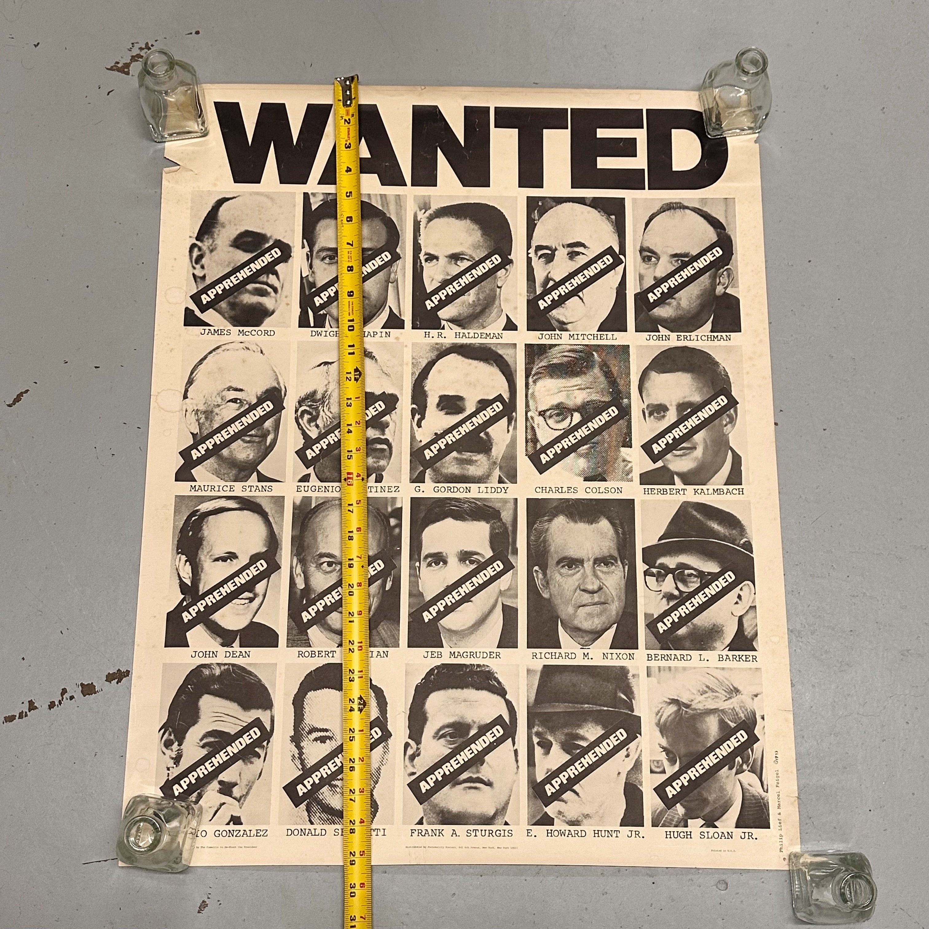 1970s Watergate Wanted Poster with Nixon Accomplices