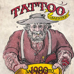 1980s Greg Irons Tattoo Convention Print on Fabric - 1980 Sacramento - City Screen San Francisco - Signed Dated  - Rare Underground Artwork