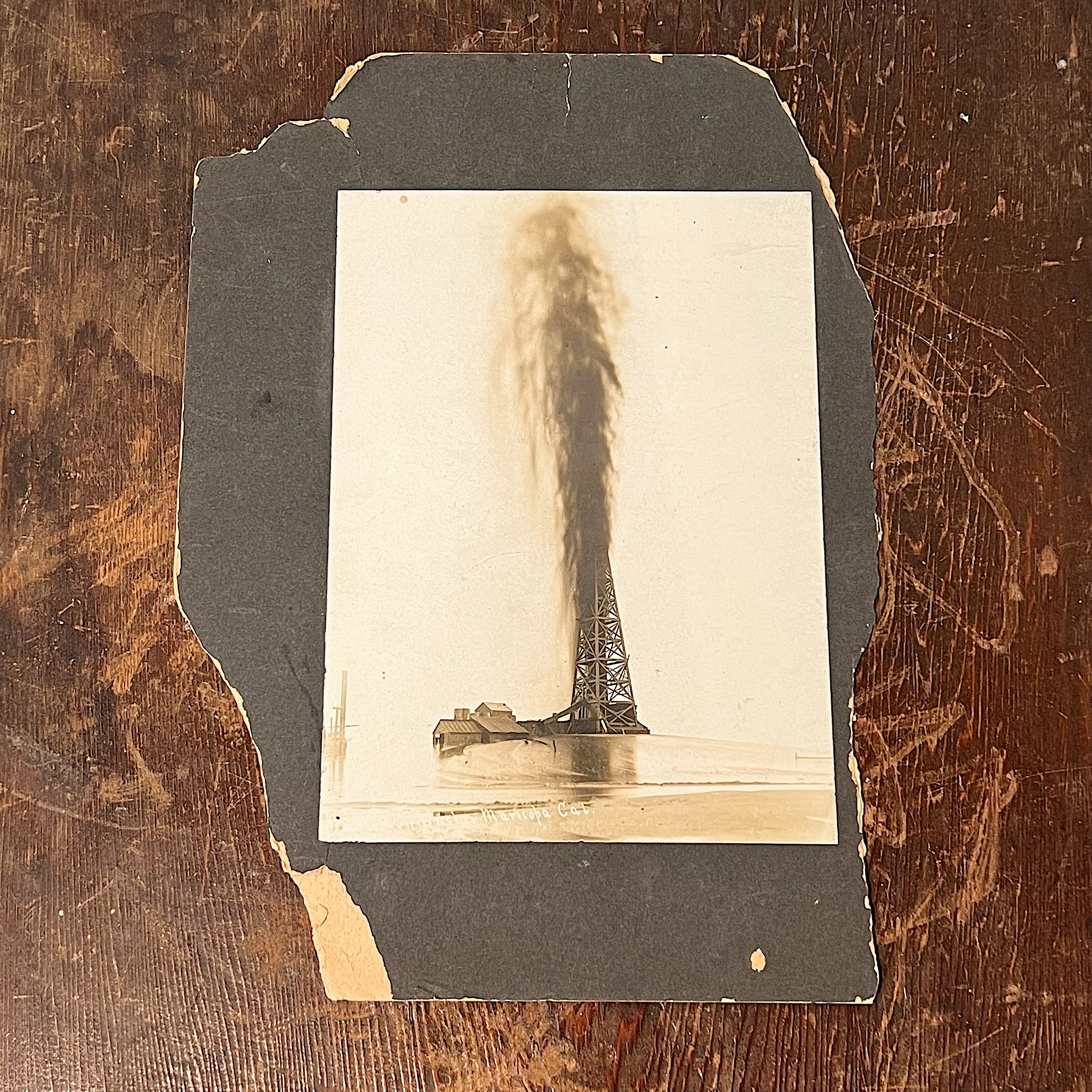 Antique Oil Gusher Photograph from Maricopa California