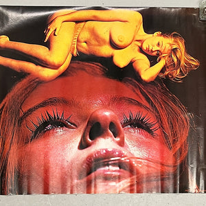 Rare 1970s Danish Poster of Nude Woman Above Face