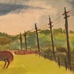 Max Kahn Painting of Horses in a Pasture | 1940 WPA Era