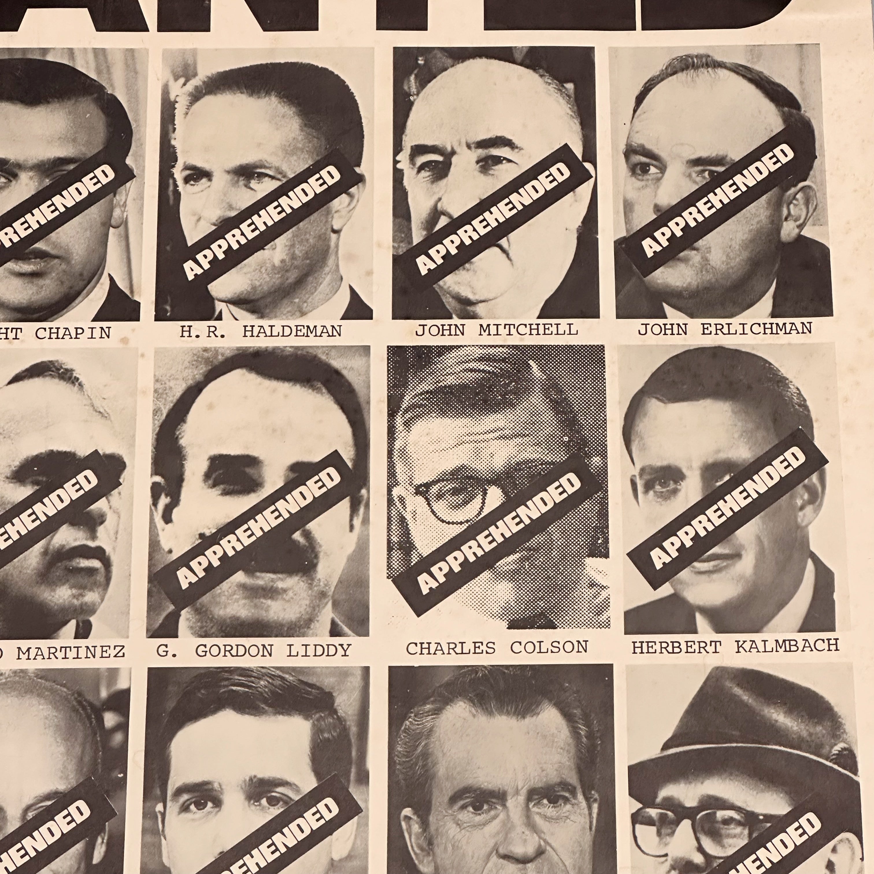 1970s Watergate Wanted Poster with Nixon Accomplices