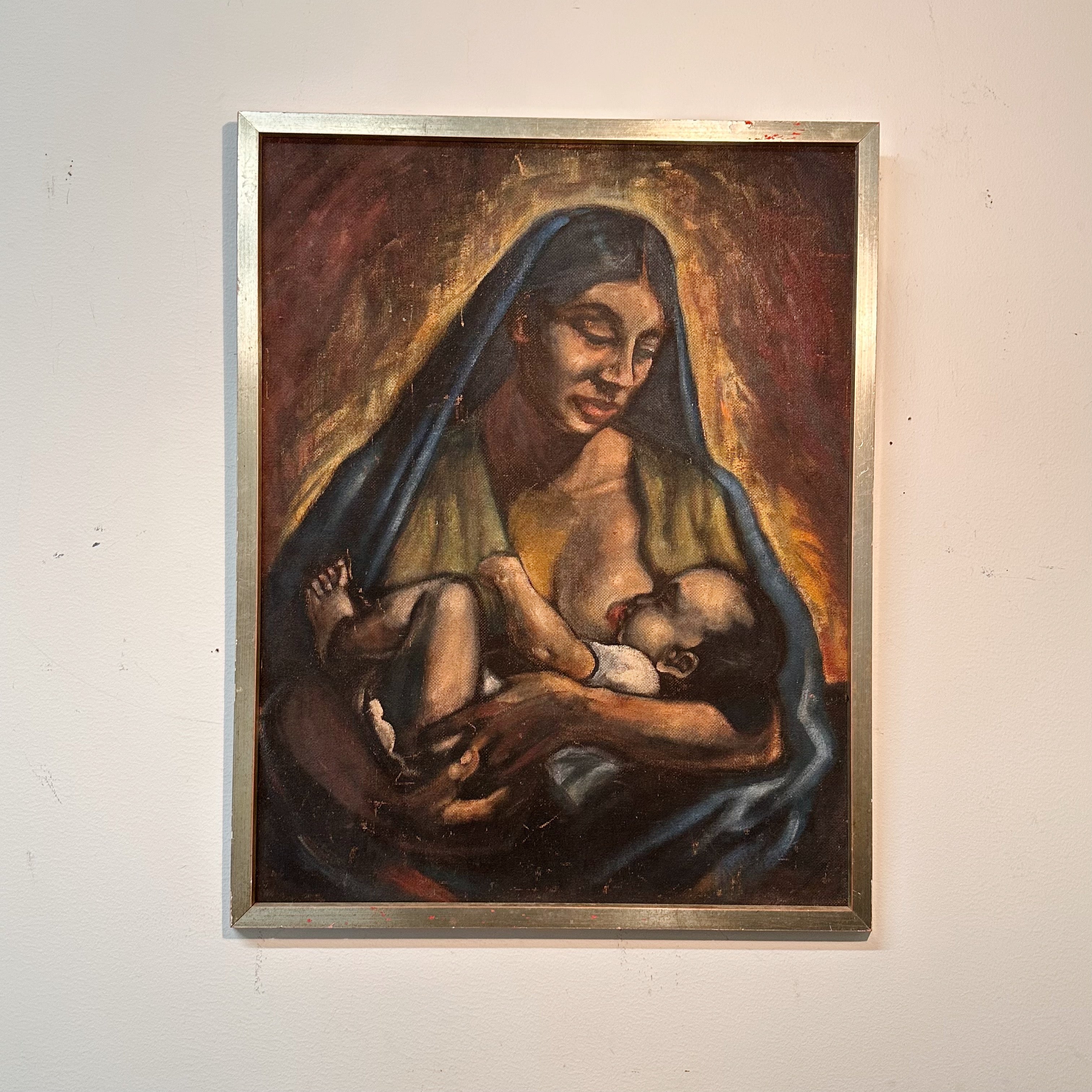 1950s Painting of African American Madonna and Child