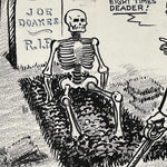 Burris Jenkins Original Political Art Drawing with Skeleton